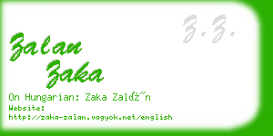 zalan zaka business card